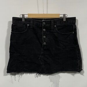 Madewell Dark Gray Denim rigid A-line Skirt